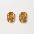 Vintage Givenchy Gold-tone Ribbed Clip-on Earrings