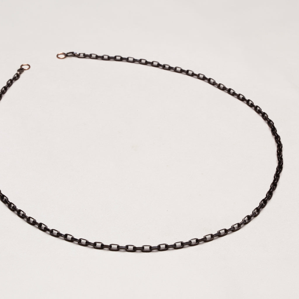 Vintage Maria Aaron Biker Chain Necklace in Blackened Silver & 14k Gold