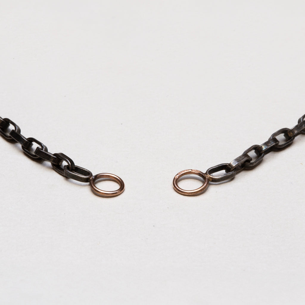Vintage Maria Aaron Biker Chain Necklace in Blackened Silver & 14k Gold