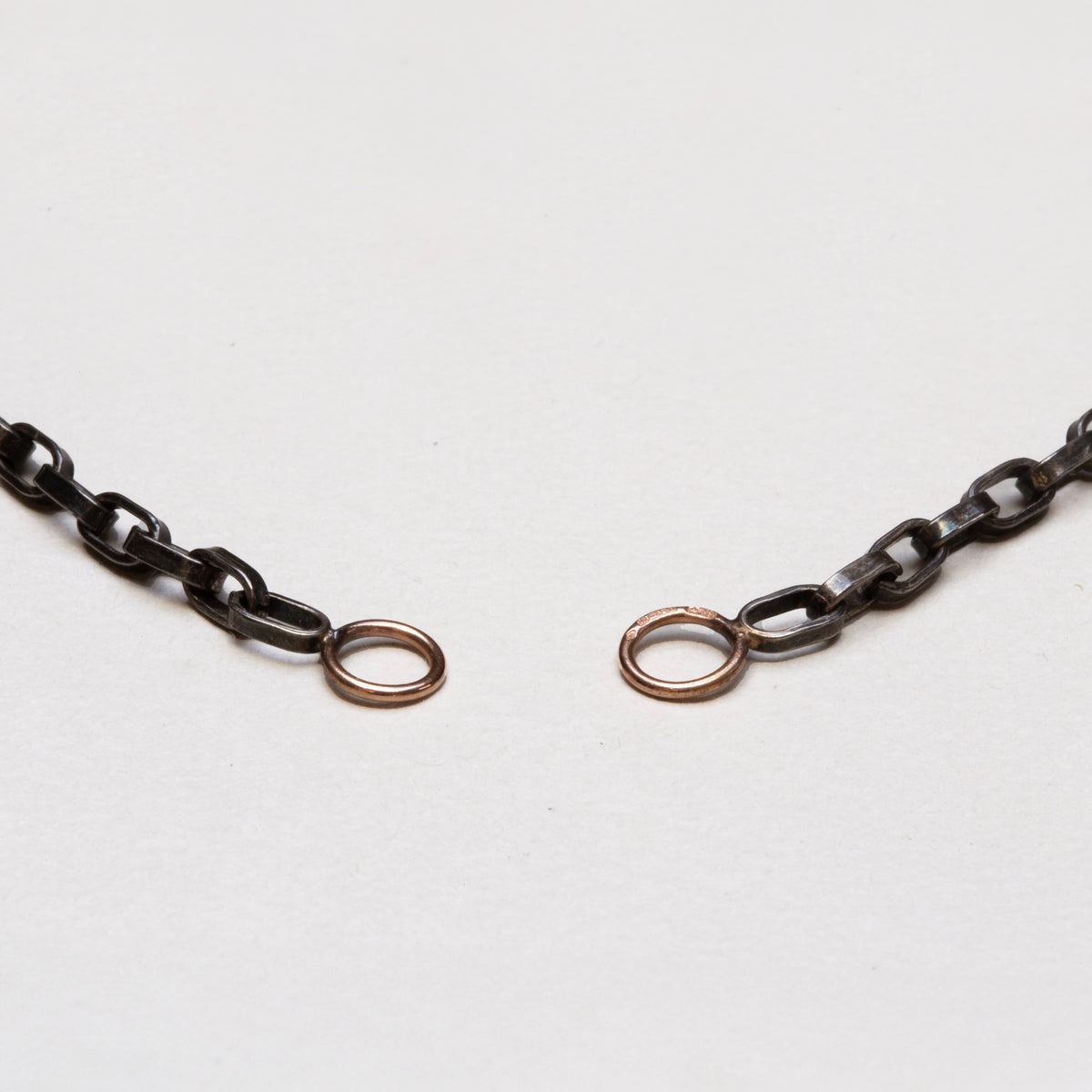 Vintage Maria Aaron Biker Chain Necklace in Blackened Silver & 14k Gold