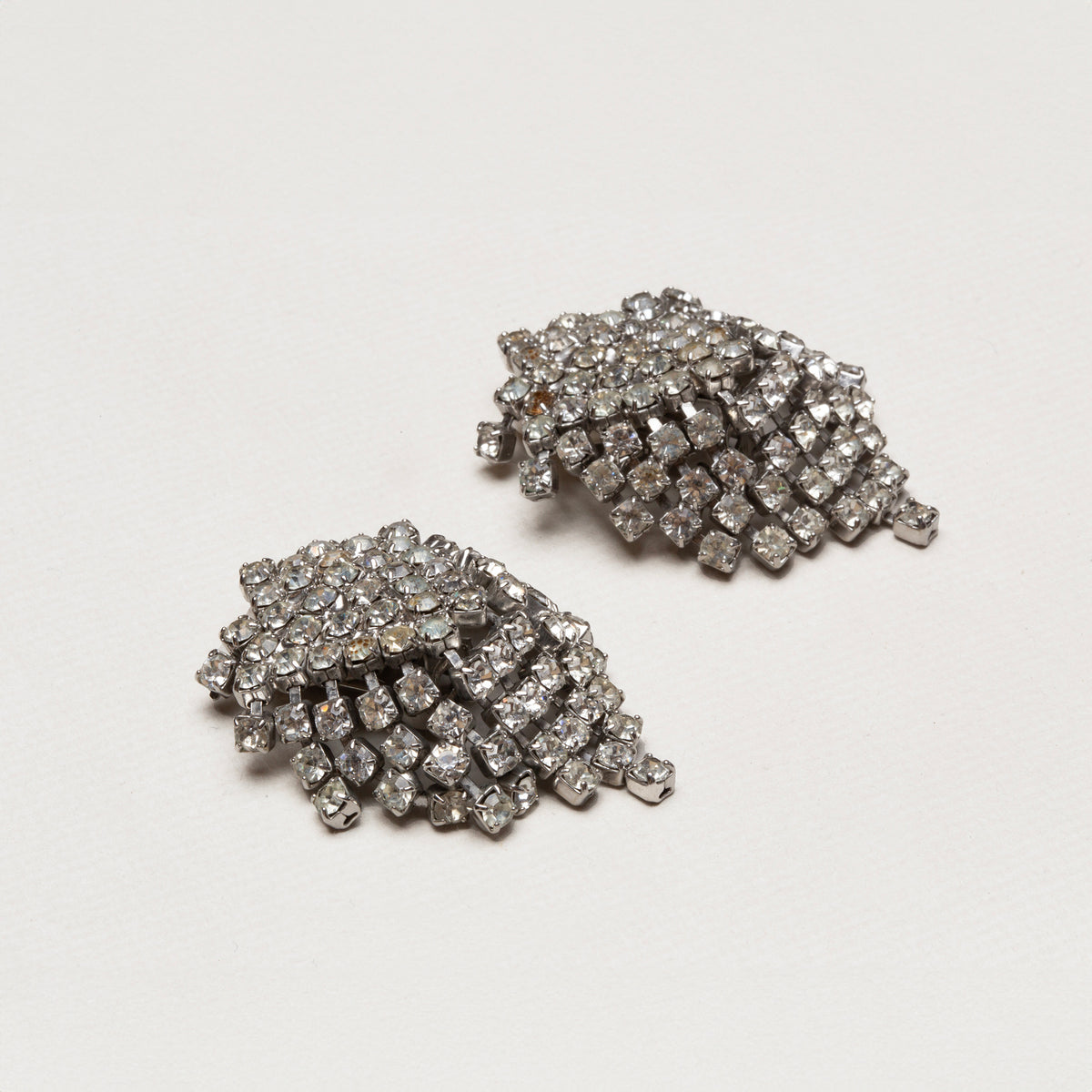 Vintage Kenneth Jay Lane Crystal Cascade Clip-on Earrings