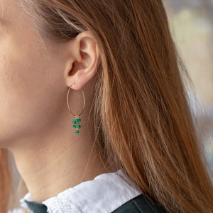 Silver Hoops with Labradorite