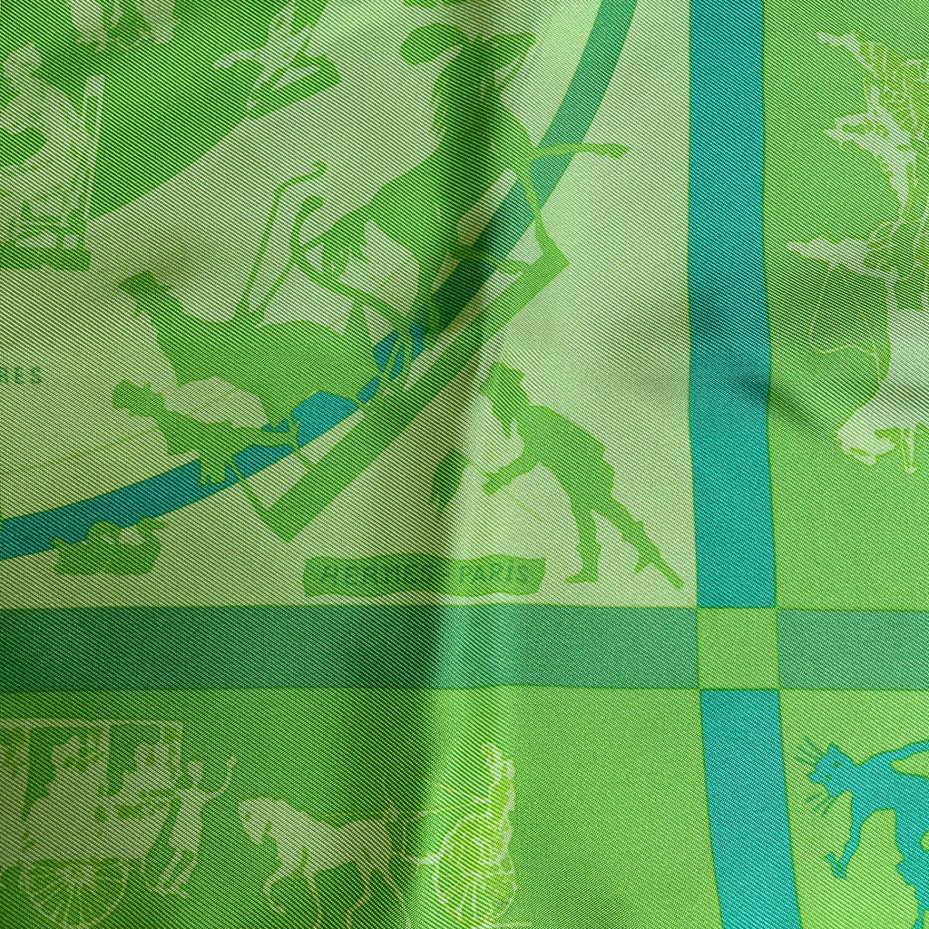 Vintage Hermes Silk Pochette Scarf "Jeux d’Ombres"
