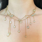 Vintage Pippa Small Waterfall Necklace with Pink/Red Tourmaline