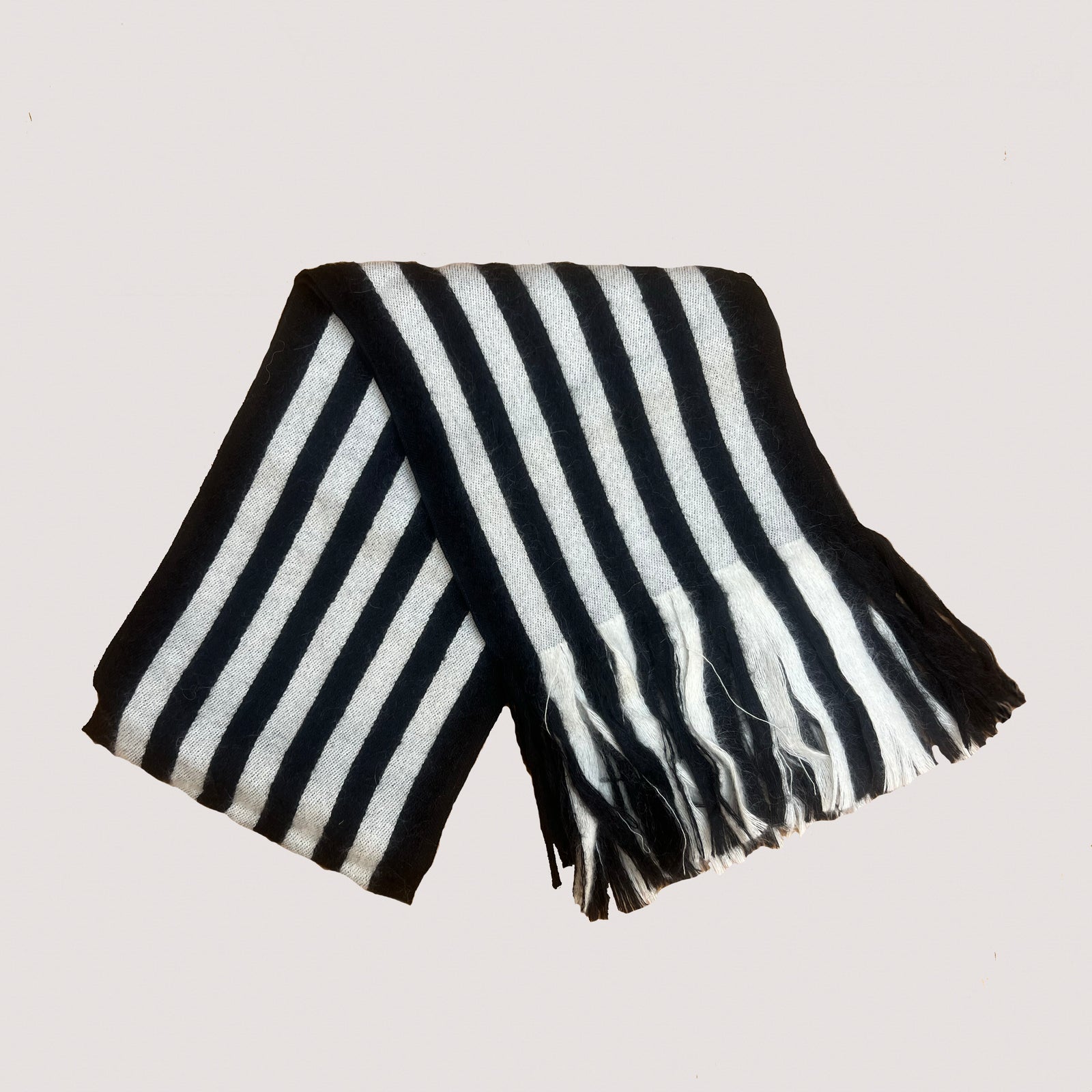 Vintage Saint Laurent Monochrome Wool Scarf