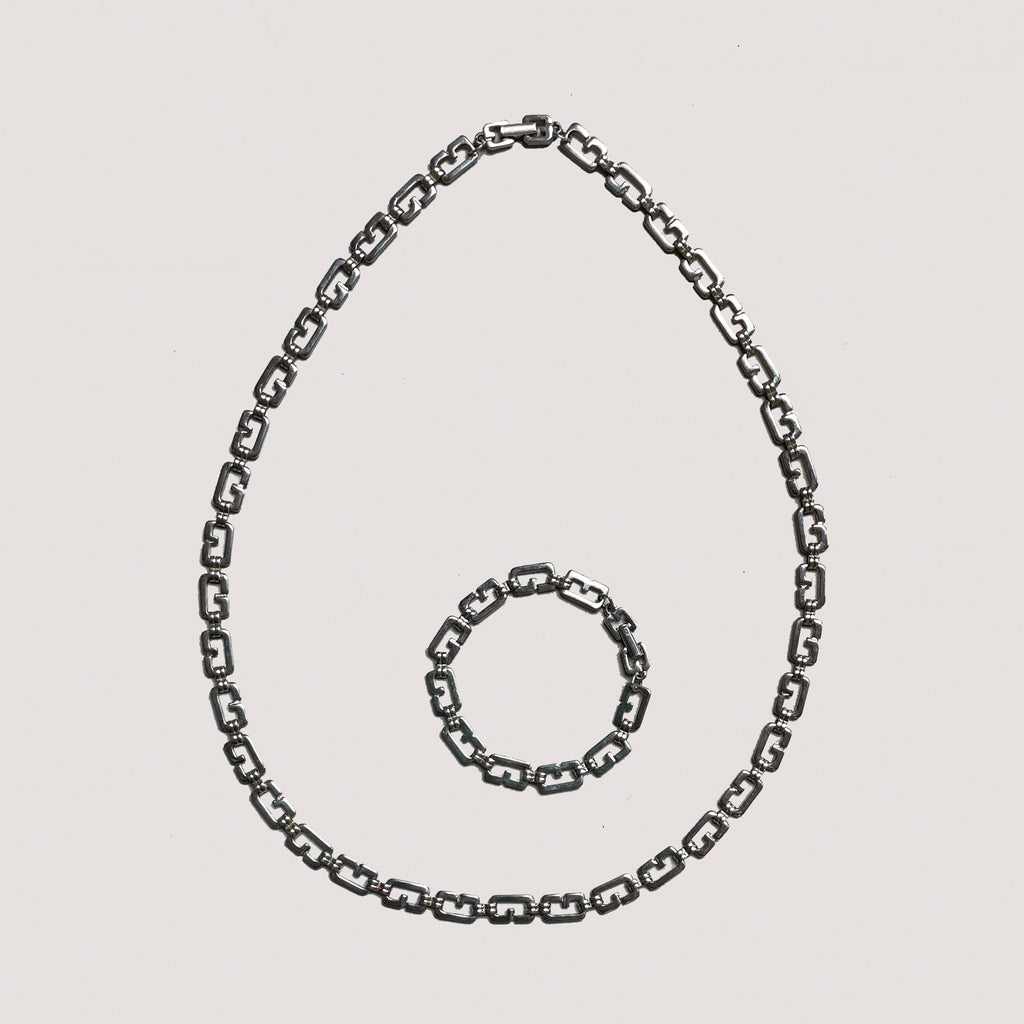Set of Vintage Givenchy Chain Necklace and Bracelet