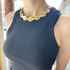 Vintage Givenchy Gold Leaf Link Necklace