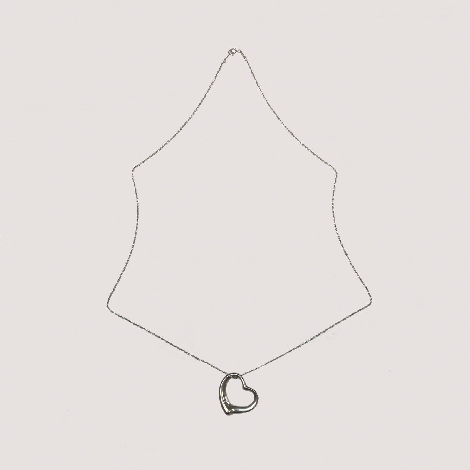 Vintage Tiffany & Co. Elsa Peretti Sterling Silver Large Open Heart Necklace