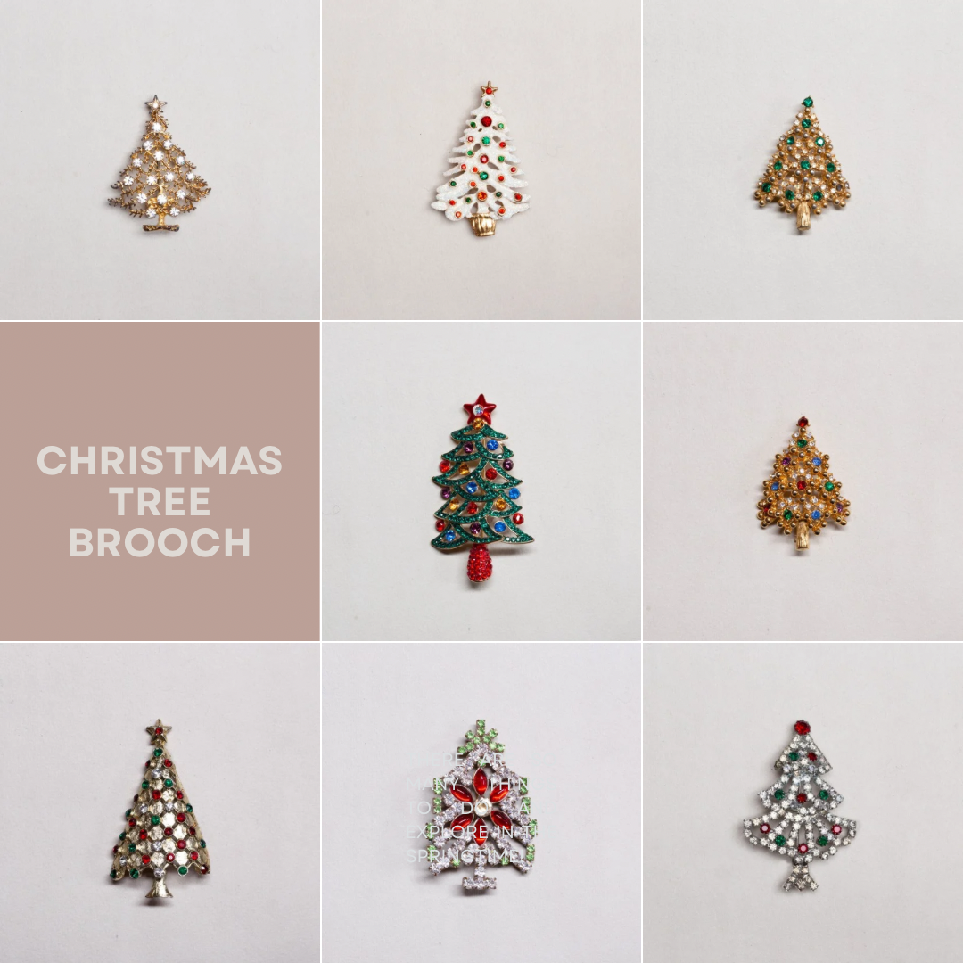 Vintage Christmas Tree Brooch