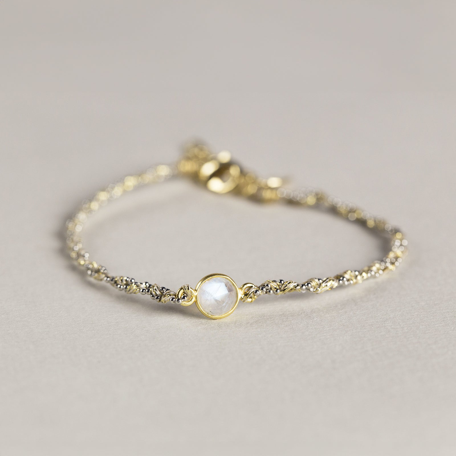 Textile Bracelet with Moonstone