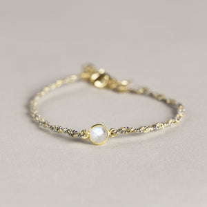 Textile Bracelet with Moonstone