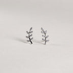 Leafy Branch Stud Earrings