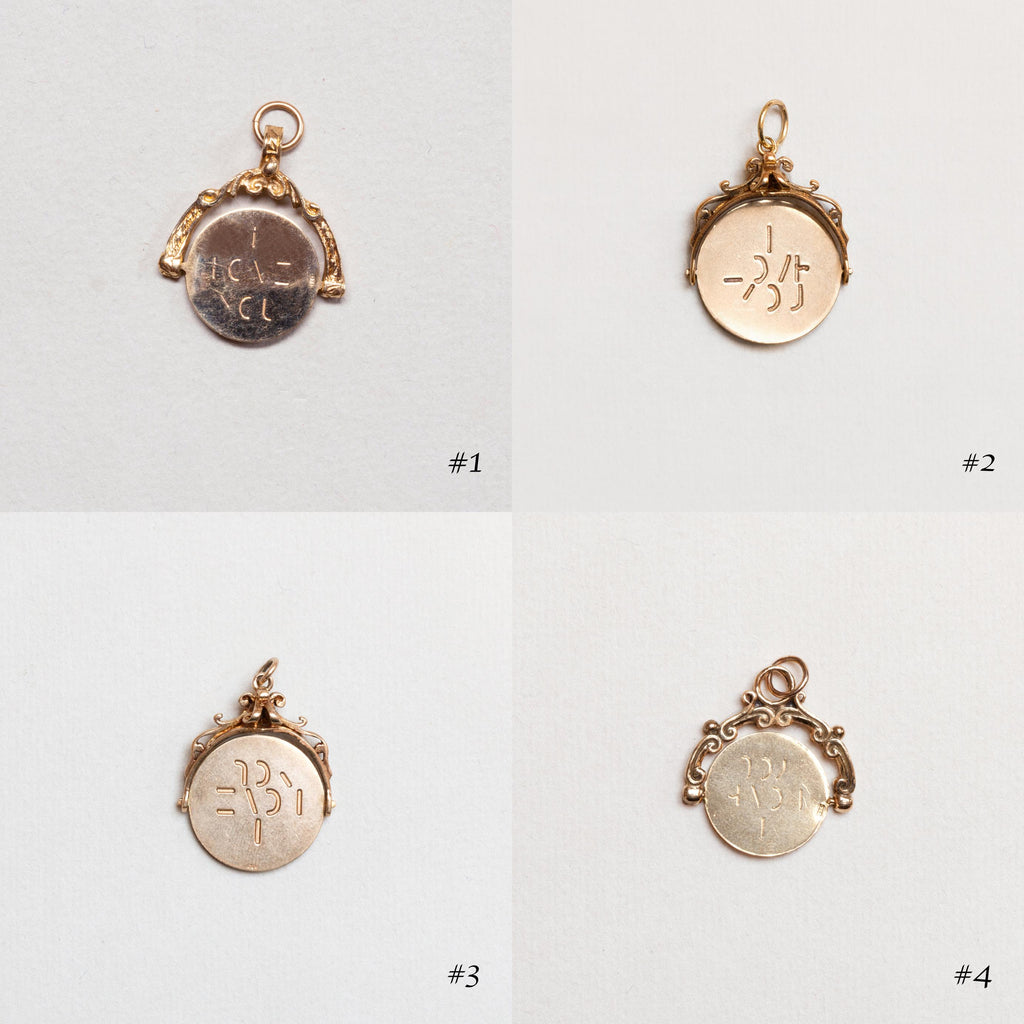 Vintage Spinning I Love You Charm Pendant