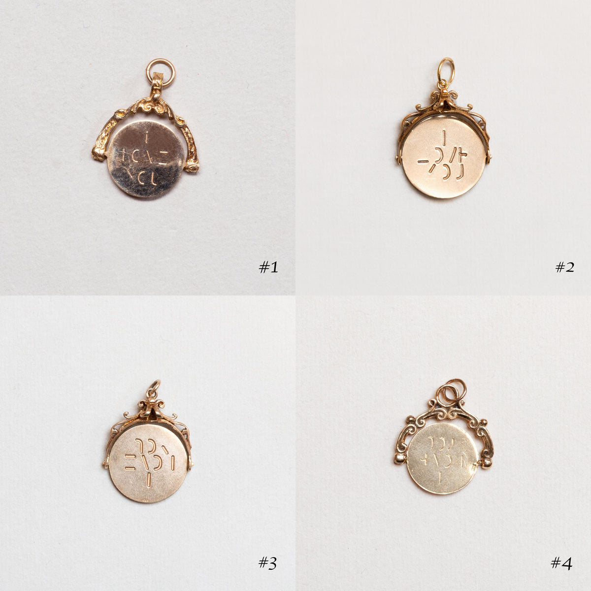 Vintage Spinning I Love You Charm Pendant