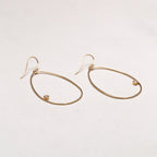 Vintage 18ct Gold Open Teardrop Hoop Earrings with Diamonds