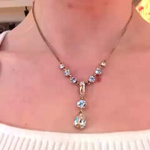 Vintage Givenchy Rhinestone Drop Pendant Necklace