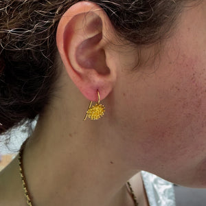 Gold Flower Drop Earrings