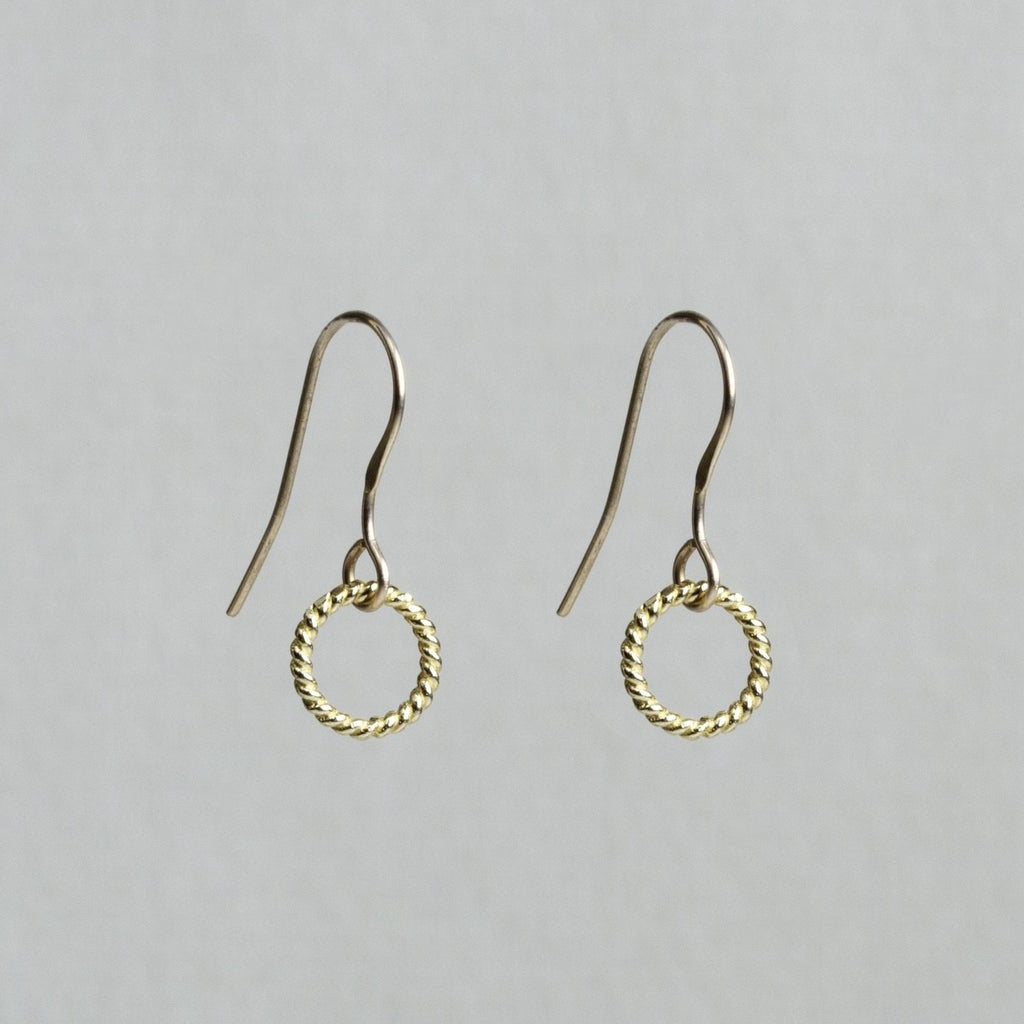 Mini Twist Gold Ring Earrings