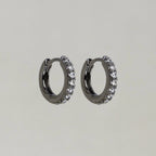 Gold and Black Huggie Hoop Earrings