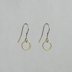 Mini Twist Gold Ring Earrings
