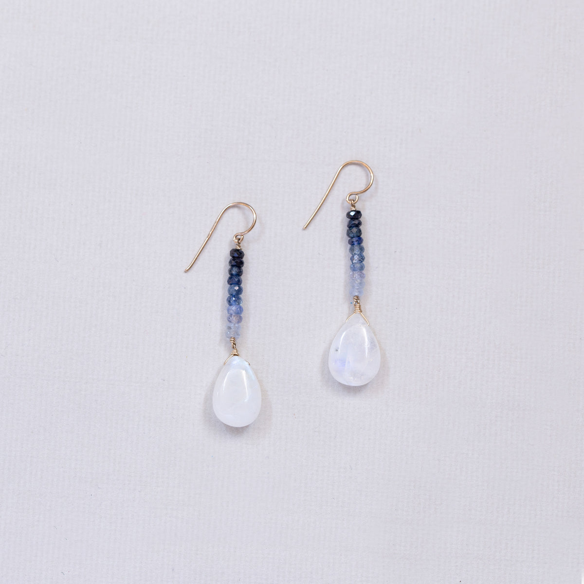 Sapphire and Moonstone Drop Earrings