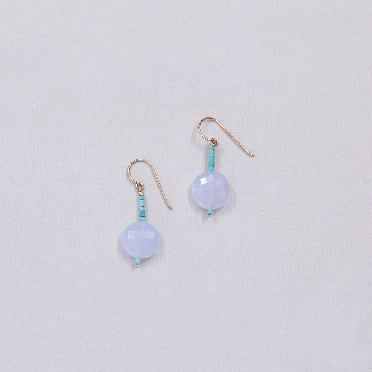 Chalcedony and Turquoise Drop Earrings
