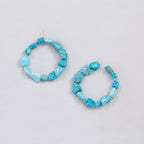 Turquoise and Silver Hoop Earrings