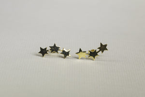 fun three star earrings in gold plated silver
