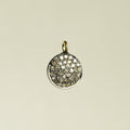 bright but not really diamond disc set in oxidised silver - for fans of the understated