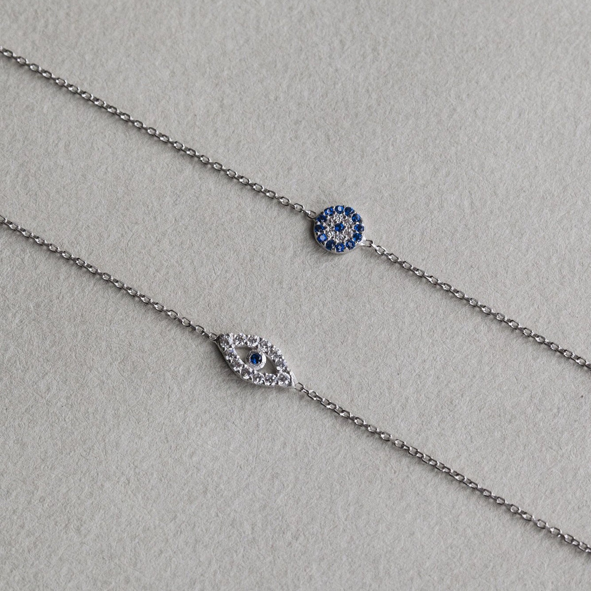 also available at feltlondon.com we have silver chain evil eye bracelets