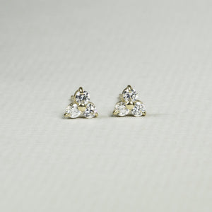 Crystal Triangle Stud Earrings