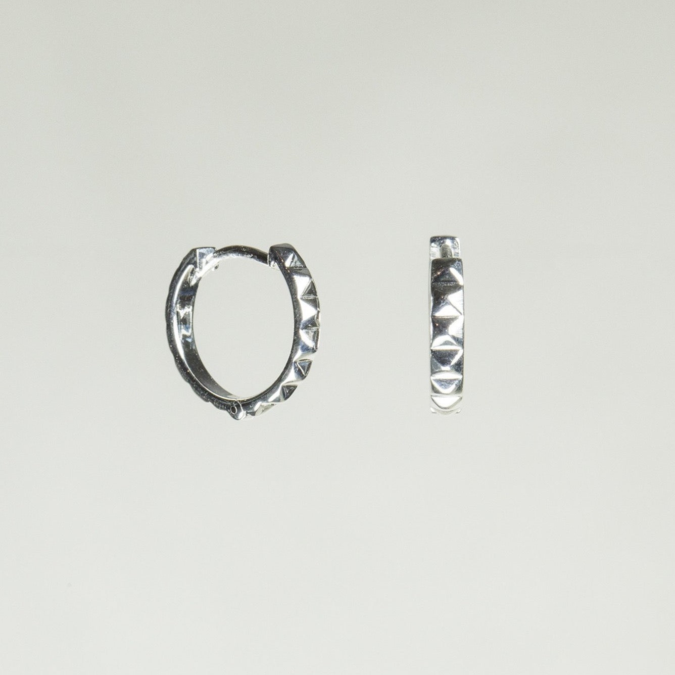 Silver Studded Hoops