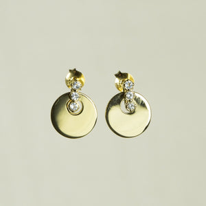 lovely disc earrings with a stone bar threading through...