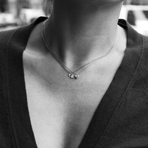perfect for layering - all three Marian Maurer necklaces on model