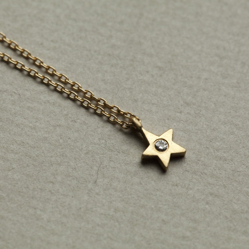 sweet diamond star necklace, also available in a non diamond version