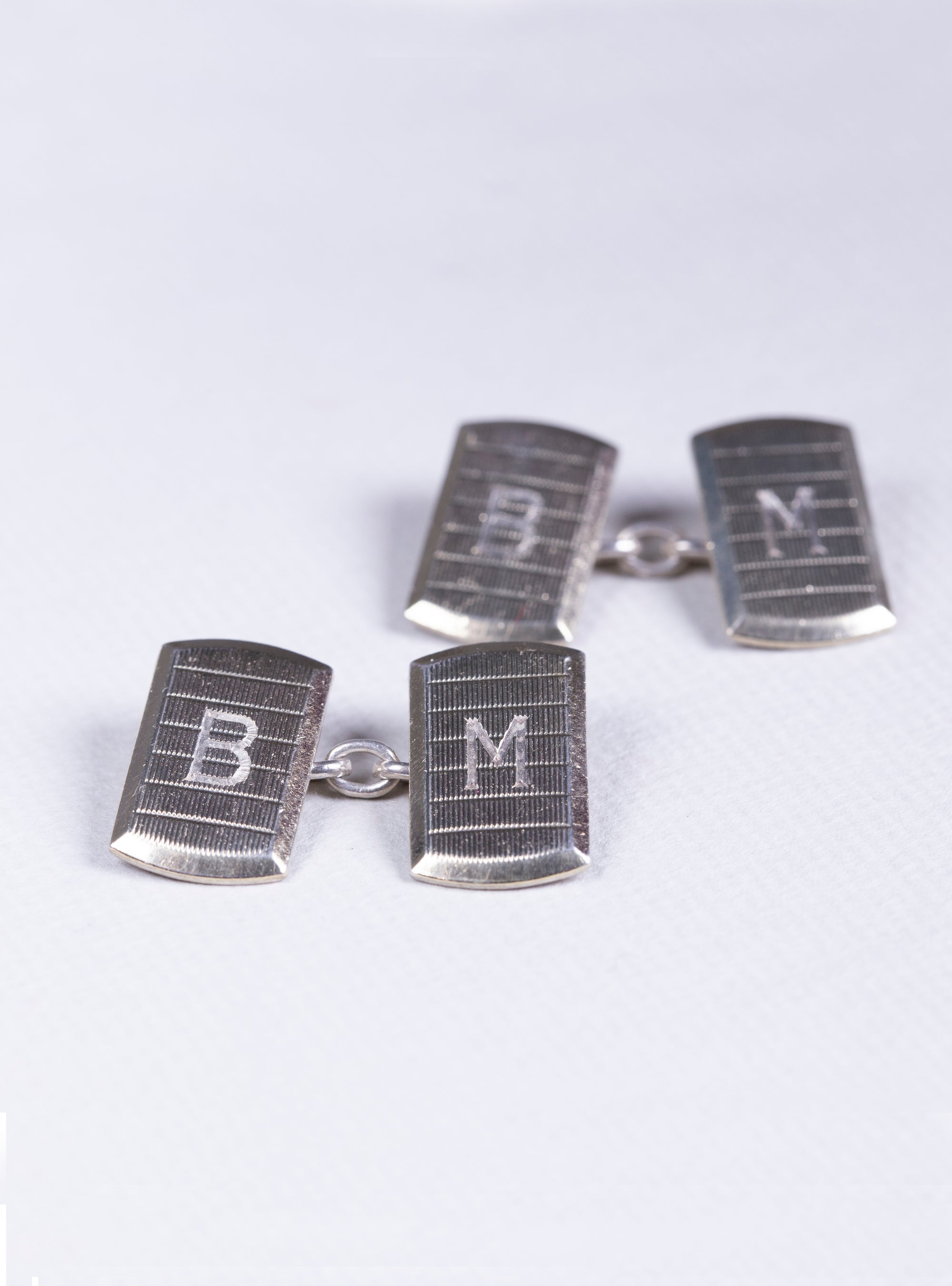 Sterling Silver Cufflink with Initials