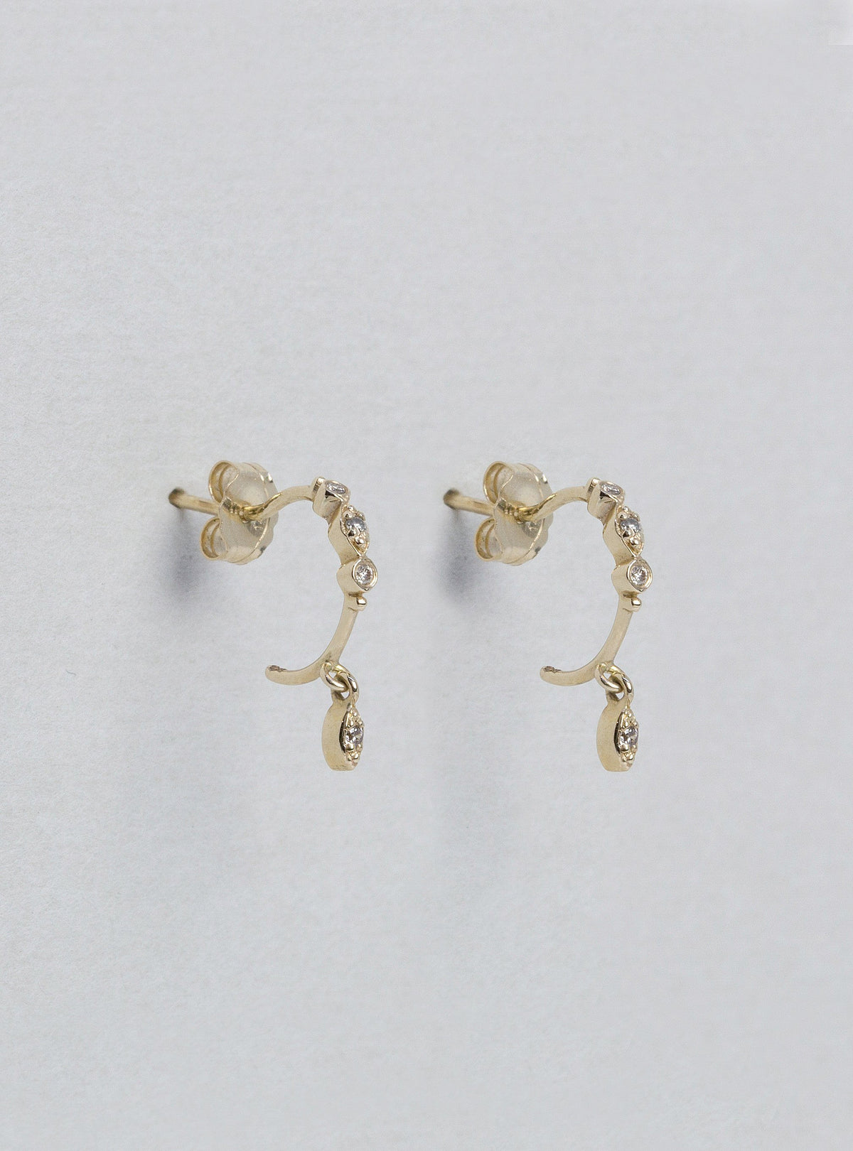 Eye Pendant Diamond Hoop Earrings