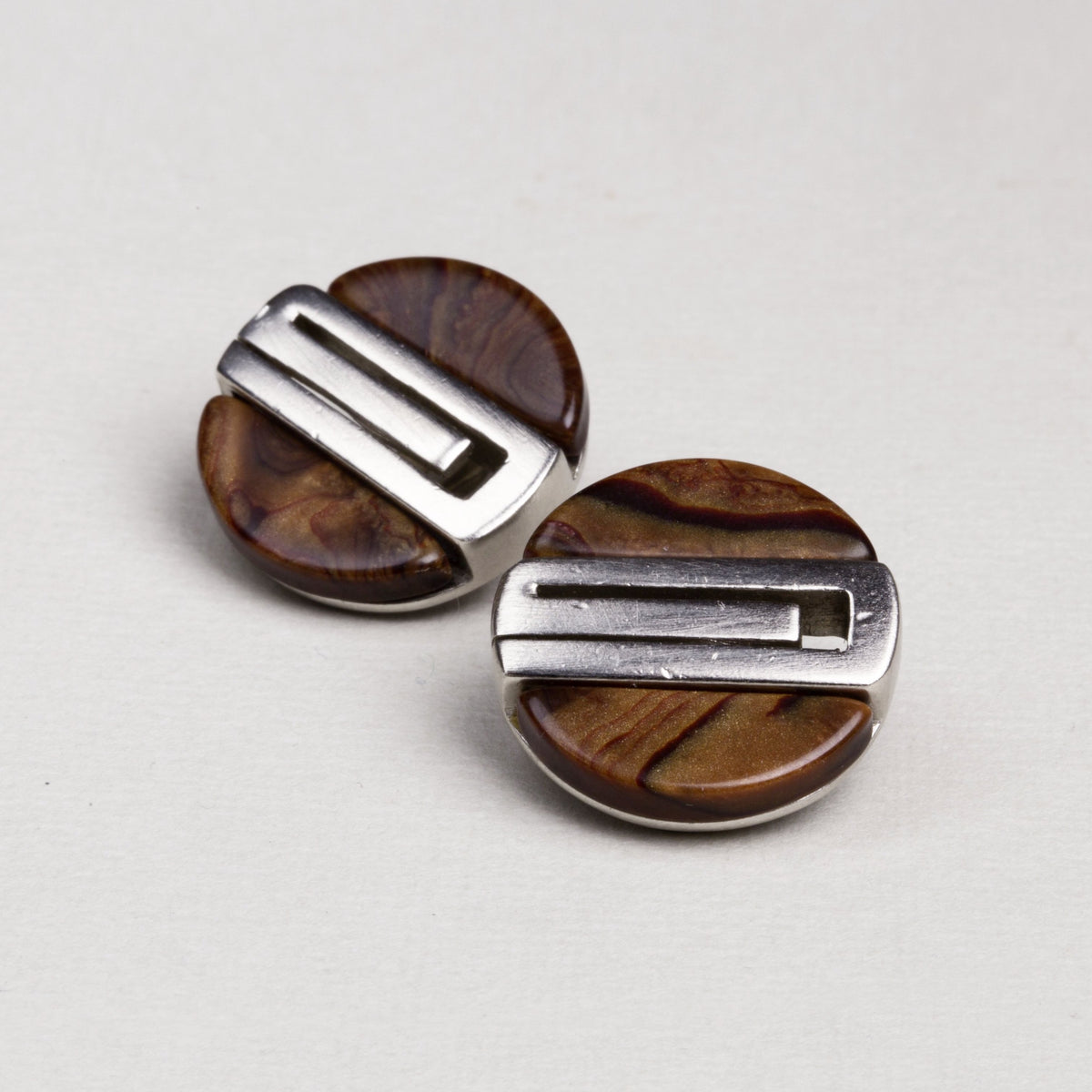Vintage Givenchy Wood and Metal Clip-ons