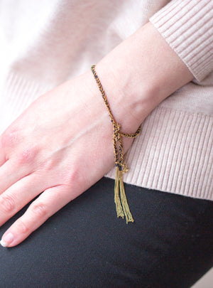 Love Lucky 18ct Gold and Silk Bracelet