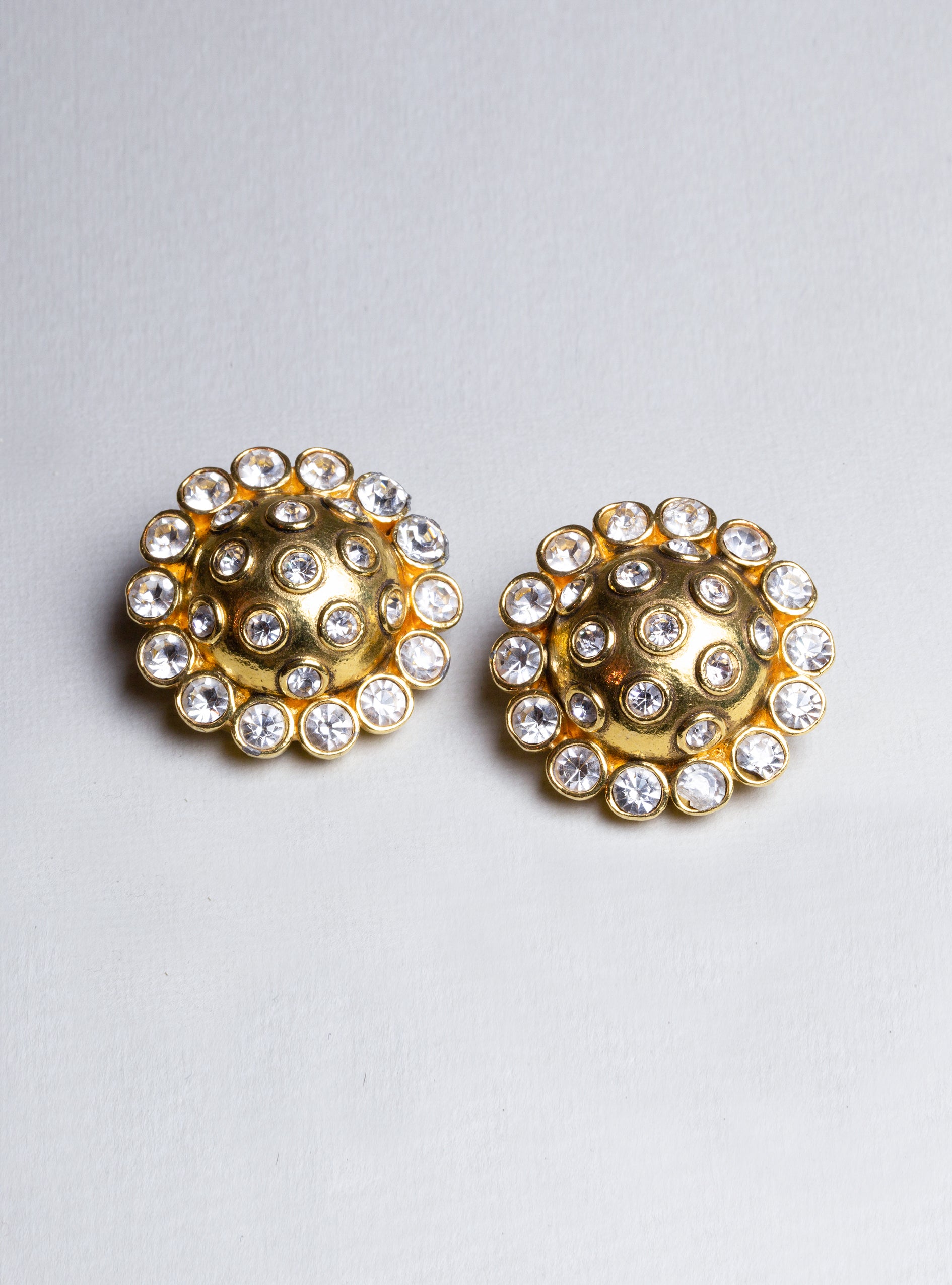 Vintage Chanel Clip-ons Earrings with Crystals