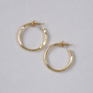 Organic Gold Plated Silver  Hoop Earrings