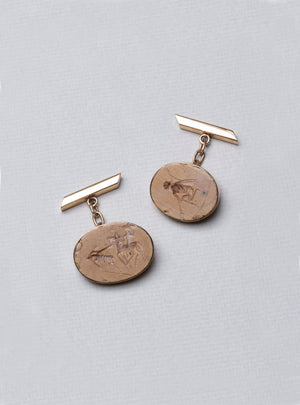 Vintage 9ct Gold Cufflinks with Engraving