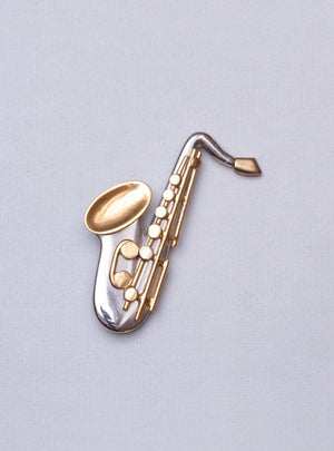 Vintage Saxophone Brooch