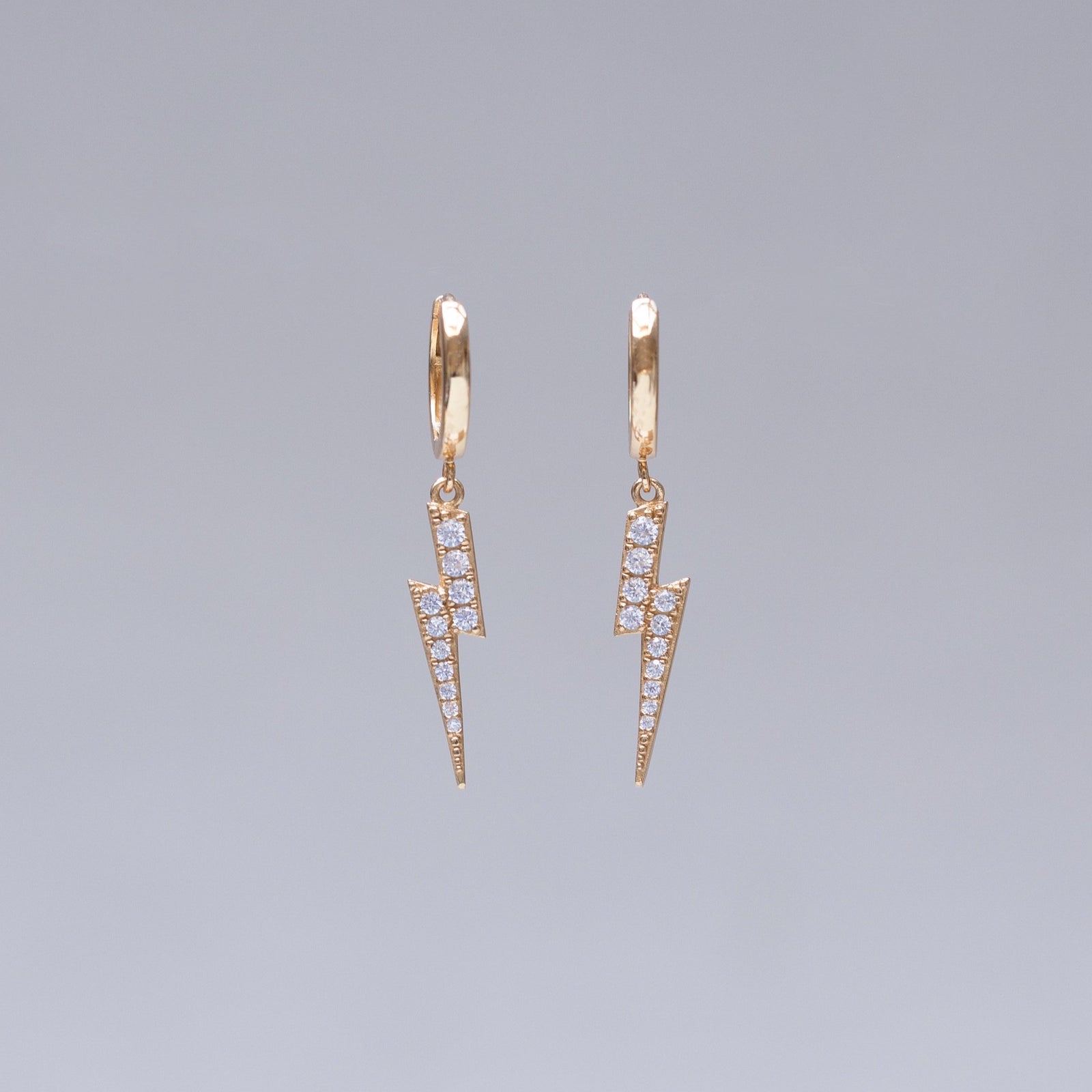 Lightning Bolt Hoop Earrings with Cubic Zirconia