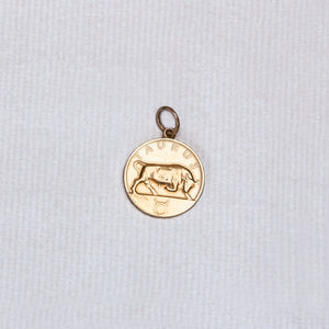 Vintage 9ct Gold Taurus Charm Pendant