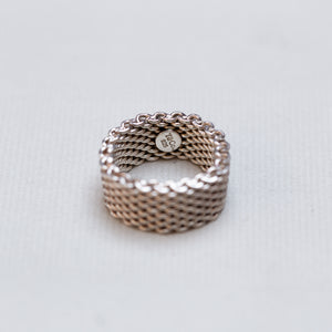 Vintage Tiffany Silver Mesh Chain Link Ring