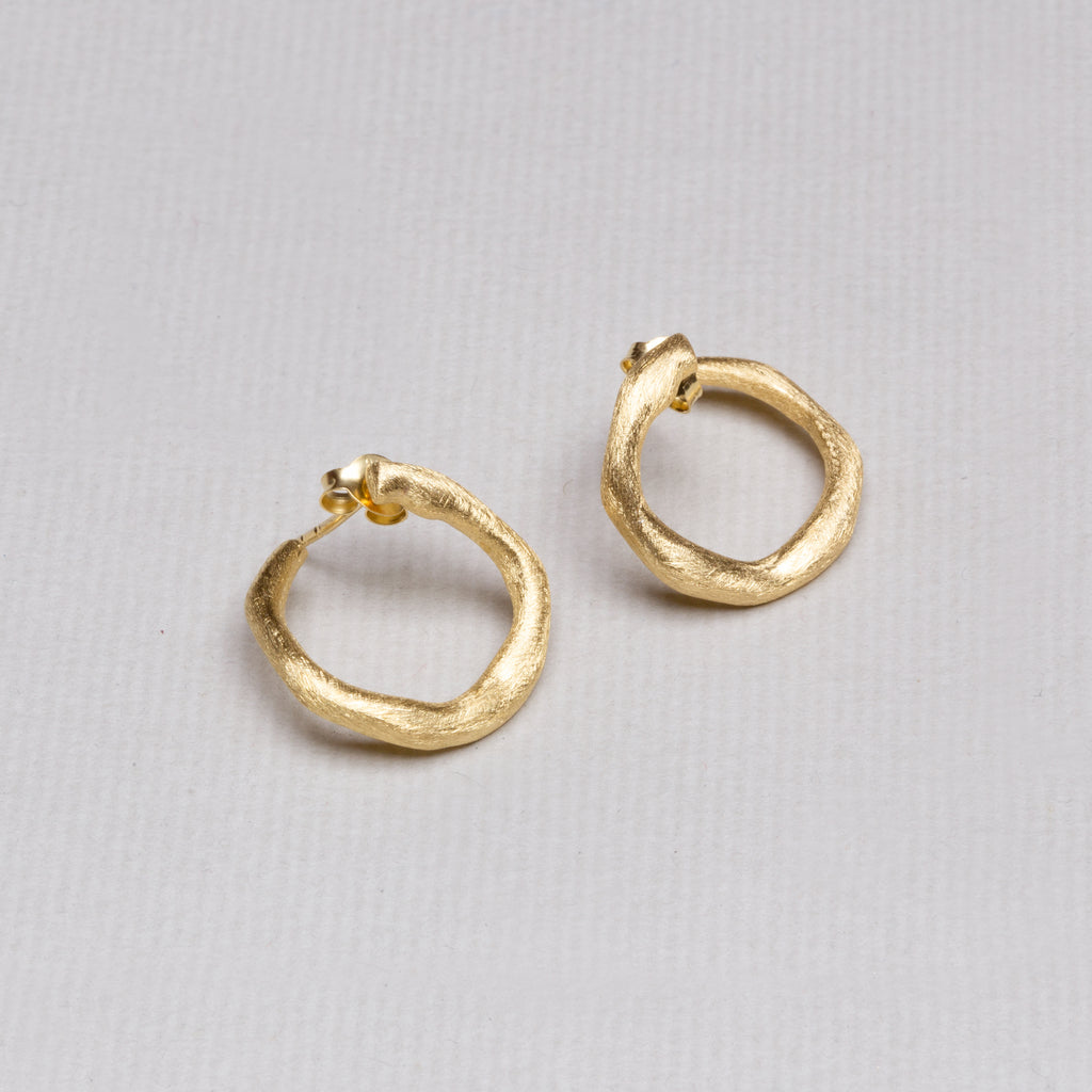 Organic Matte Gold Hoop Earrings