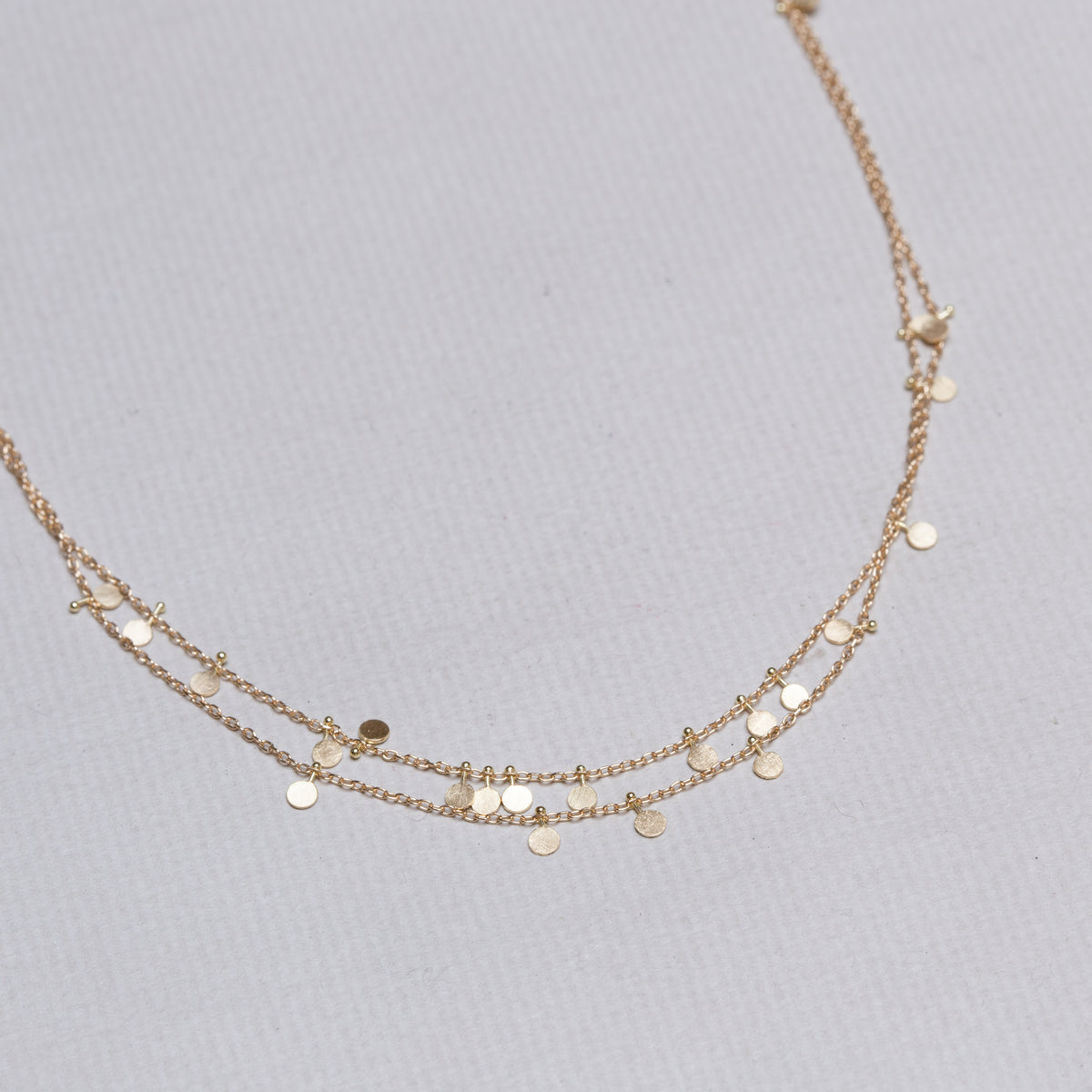 Tiny Dots Double Chain Necklace