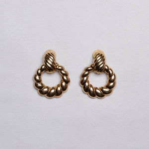 Vintage Gold Twisted Clip-on Earrings