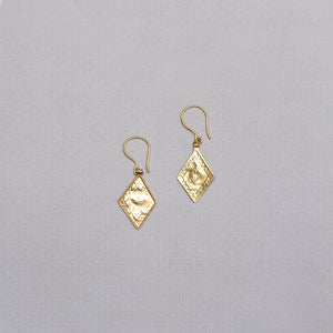 Gold Rhombus Drop Earrings